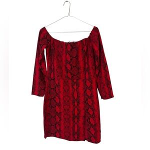 MISSGUIDED | NEW NWOT | Black & Red Snake Print Dress | Size 12